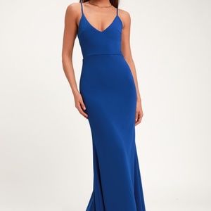 Lulus Infinite Glory Royal Blue Maxi Dress NWT